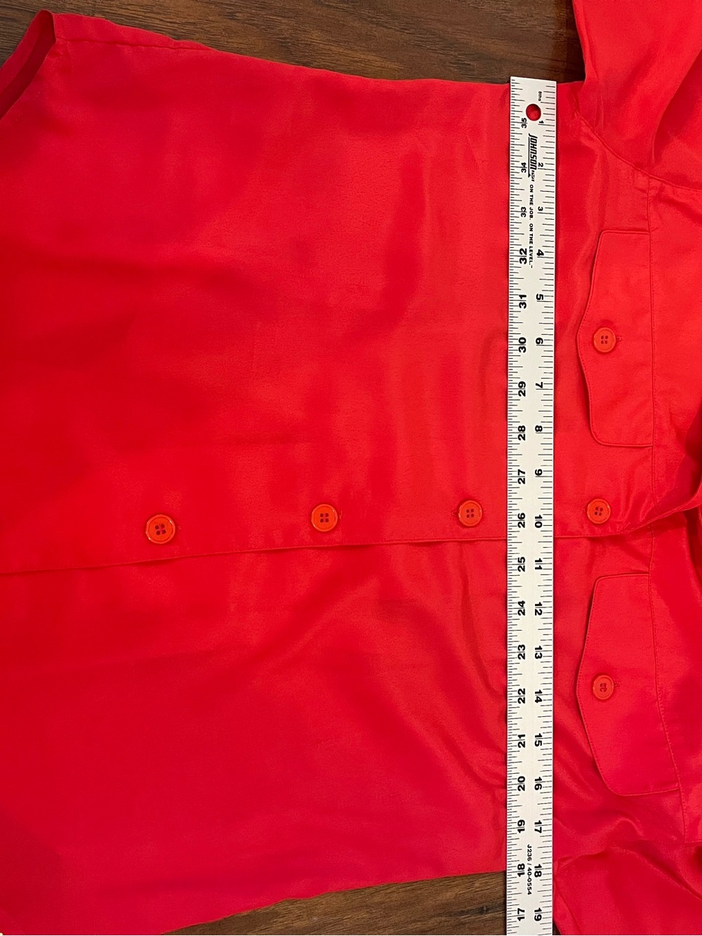 Christian Dior Red Blouse Size 4 Vintage Shoulder Pads Button Front Polyester - Picture 5 of 7
